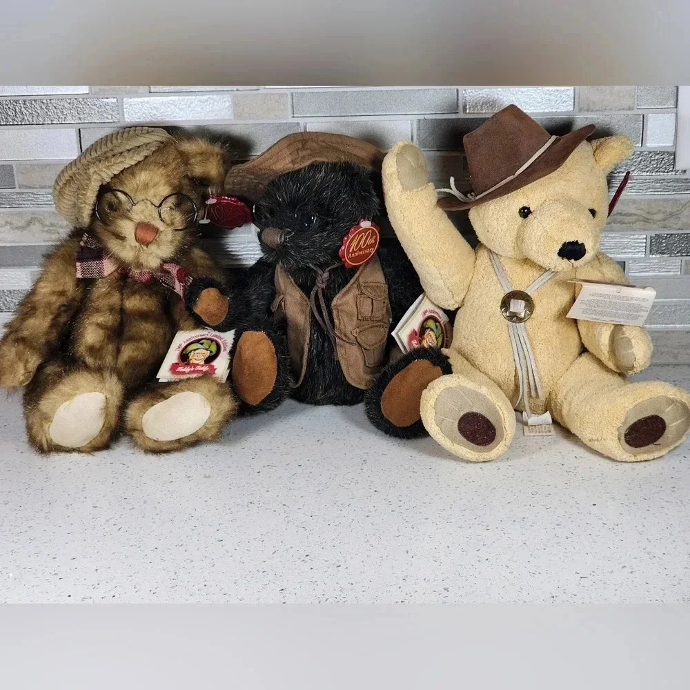 🧸3 Theodore Roosevelt Limited Edition 100th Anniversary Teddy Bears Dan Dee🧸
